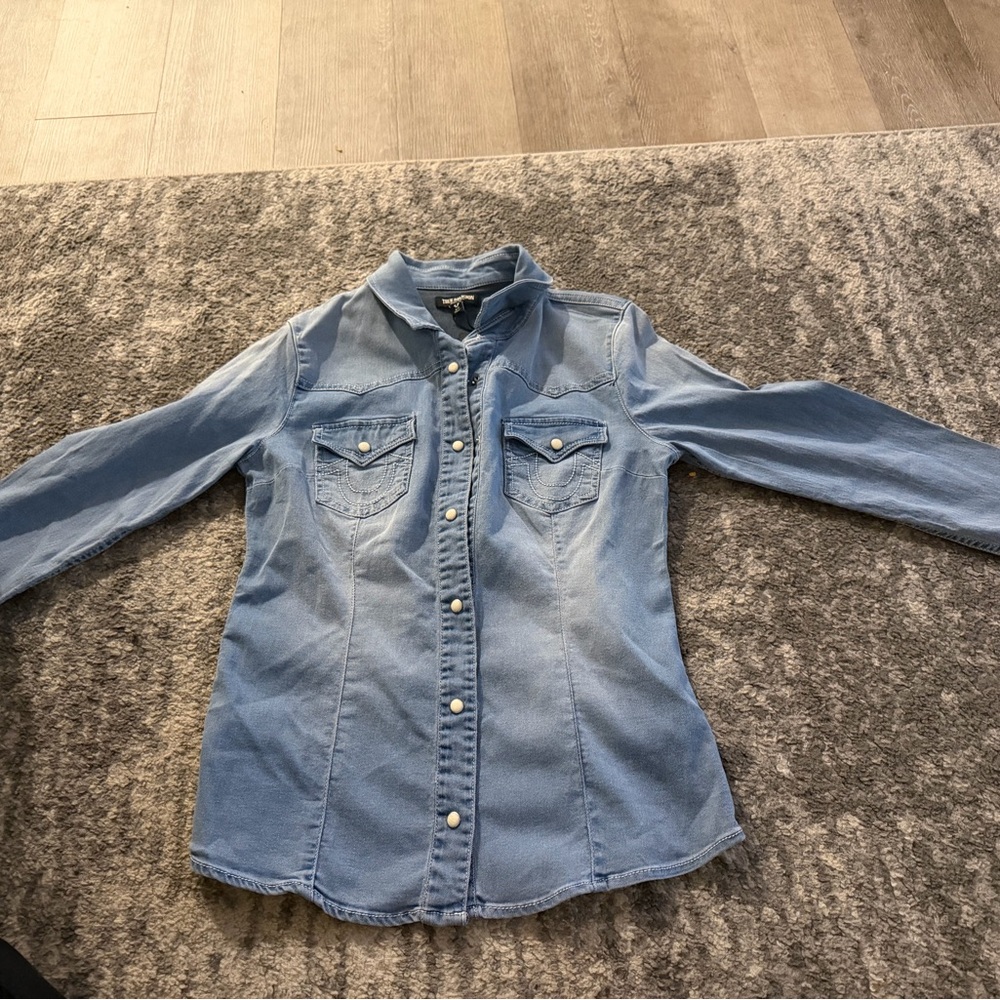 True Religion Light Blue Denim Long sleeve